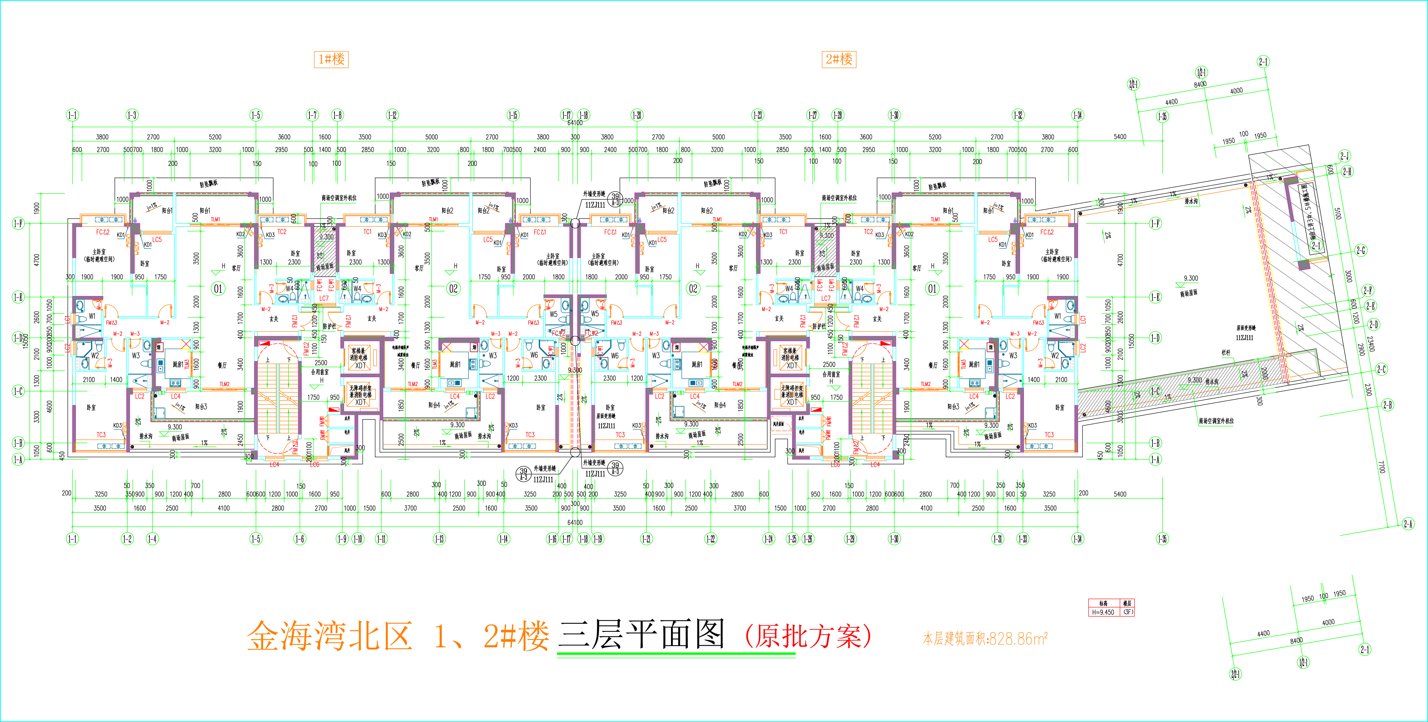 金海灣北區(qū)1、2#樓_三層平面圖.jpg