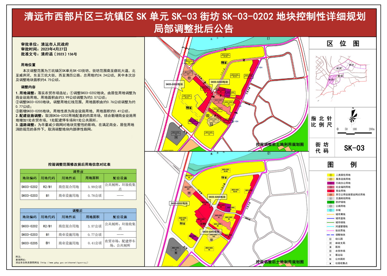 11-清遠市西部片區(qū)三坑鎮(zhèn)區(qū)SK單元SK-03街坊SK-03-0202地塊控制性詳細規(guī)劃局部調(diào)整批后公告.jpg